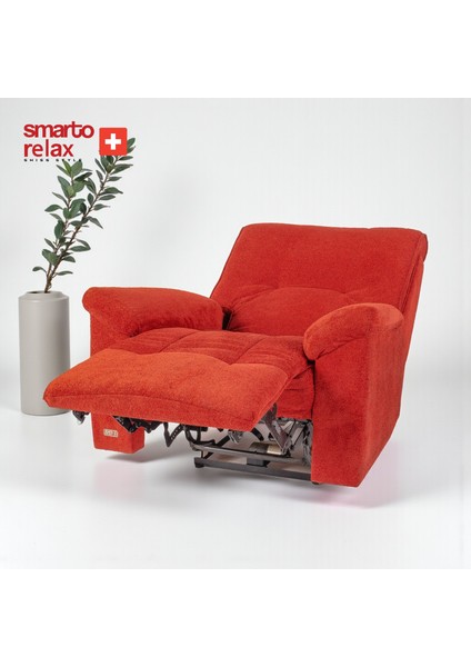 Relax TV Koltuğu Porto Elektrikli Sırt Dayanağı Kontrol Panelli Ergonomik Kırmızı Dekoratif Baba Koltuğu fırsatları