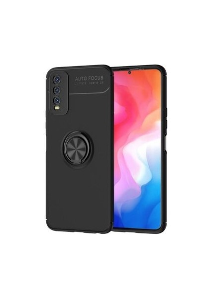 Vivo Y11S Kılıf Yüzüğü Stant ve Araç Tutucu Olabilen Şık Esnek Premium Silikon Kapak Ryc/ravel