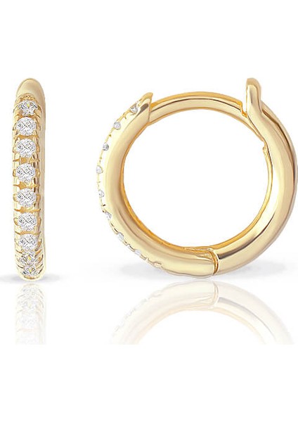 Halka Yarım Tur Altın Küpe