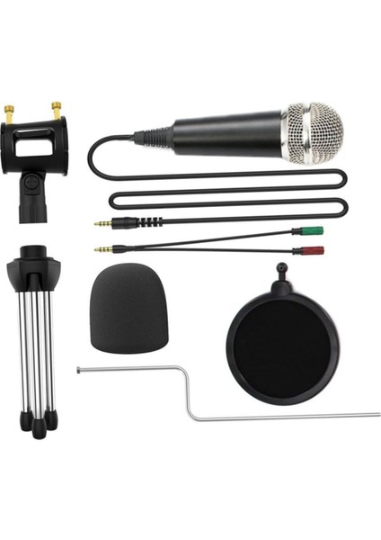 Profesyonel Condenser Mikrofon Seti Çok Yönlü ,tripod Standlı, Pop Filtreli, Pc & Telefon Uyumlu