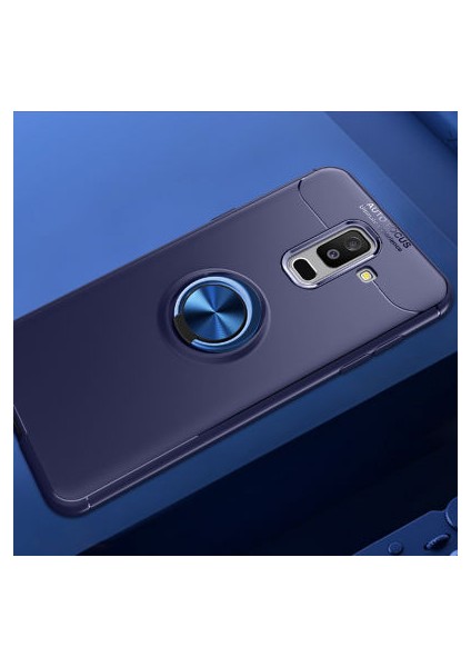 Samsung Galaxy A6 Plus 2018 Kılıf Yüzüğü Stant ve Araç Tutucu Olabilen Şık Esnek Premium Silikon Kapak Ryc/ravel