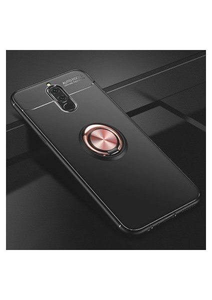 Huawei Mate 10 Lite Kılıf Yüzüğü Stant ve Araç Tutucu Olabilen Şık Esnek Premium Silikon Kapak Ryc/ravel
