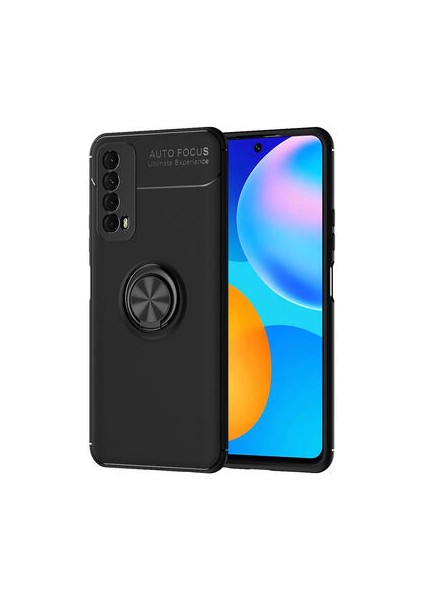 Huawei P Smart 2021 Kılıf Yüzüğü Stant ve Araç Tutucu Olabilen Şık Esnek Premium Silikon Kapak Ryc/ravel