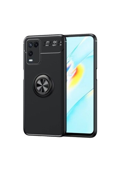 Oppo A54 4g Kılıf Yüzüğü Stant ve Araç Tutucu Olabilen Şık Esnek Premium Silikon Kapak Ryc/ravel