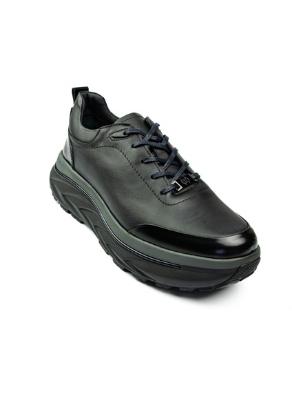 22390 Siyah Deri Erkek Casual Ayakkabı