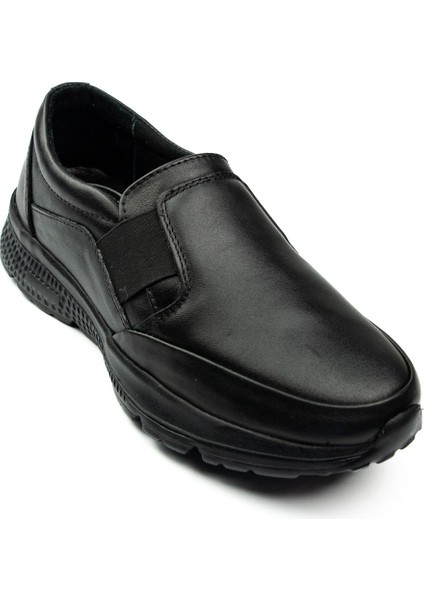 417 Siyah Deri Kadın Günlük Ayakkabı