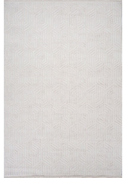 Özel Akrilik Dokuma Krem Bej Renkli Modern Halı Karizma Serisi 02798A