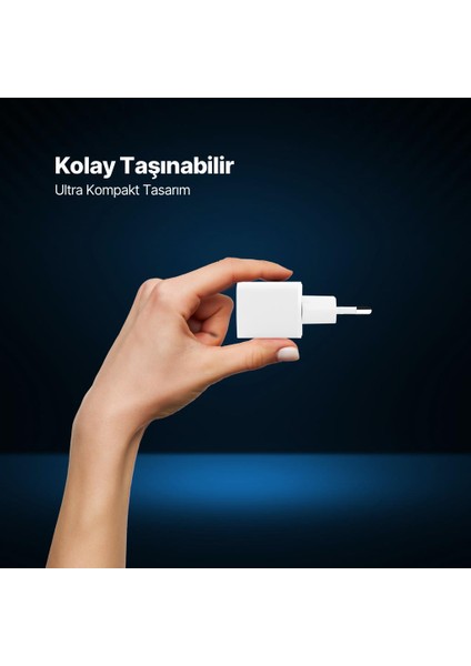 Smartcharger Gan 20W Pd Seyahat Hızlı Şarj Aleti + Usb-C - Lightning 150CM Kablo indirimleri