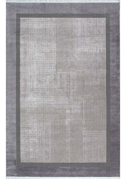 Özel Akrilik ve Viskon Dokuma Antrasit Gri Renkli Modern Halı Alegra Serisi 03019A