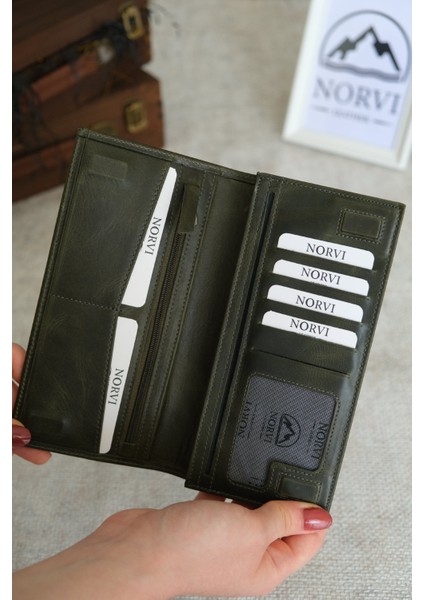 Telefon Bölmeli Mıknatıslı Hakiki Eskitme Deri Cüzdan