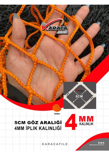 Turuncu Güvenlik File 2.5 M Yükseklik | Metreyle Kesim | 4 mm Ip, 5x5 cm Göz Aralığı + Montaj Aparatları fiyatları