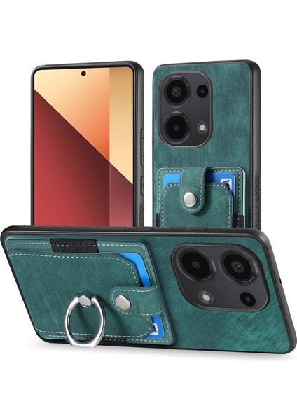 Xiaomi Redmi Note 13 Pro 4g Kılıf Kart Yuvaları Için Kickstand-Yeşil Retro Pu+Tpu Kapak (Yurt Dışından) fiyatları