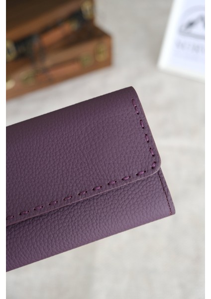 Saraciye Dikişli Telefon Bölmeli Hakiki Deri Cüzdan