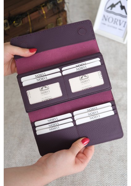 Saraciye Dikişli Telefon Bölmeli Hakiki Deri Cüzdan