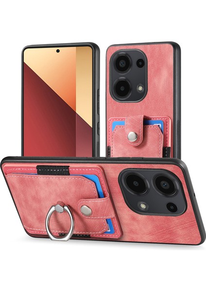 Xiaomi Redmi Note 13 Pro 4g Kılıf Kart Yuvaları Için Kickstand-Pembe ile Retro Pu + Tpu Kapak (Yurt Dışından) fiyatları