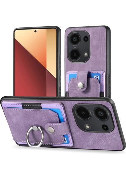 Xiaomi Redmi Note 13 Pro 4g Kılıf Kart Yuvaları Için Kickstand-Mor ile Retro Pu + Tpu Kapak (Yurt Dışından) fiyatları