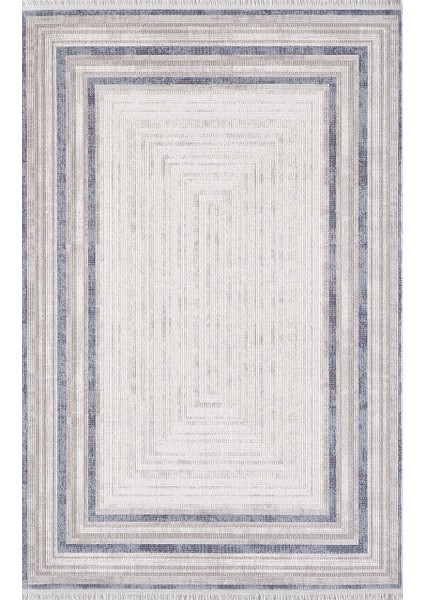 Özel Akrilik Dokuma Gri Mavi Renkli Modern Halı Romantik Serisi 02432B