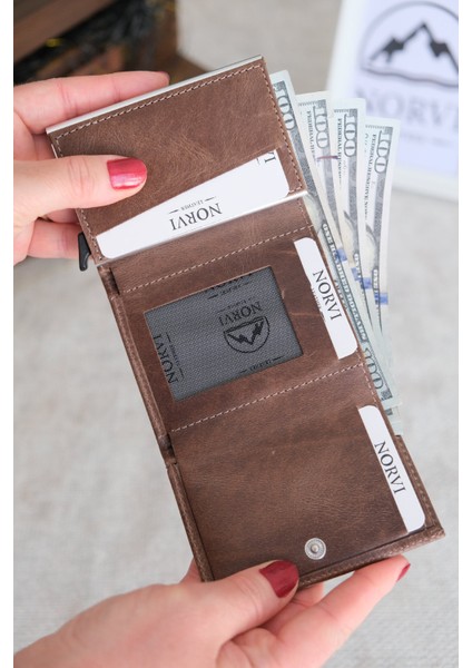 Mekanizmalı Otomatik Hakiki Deri Kartlık modelleri