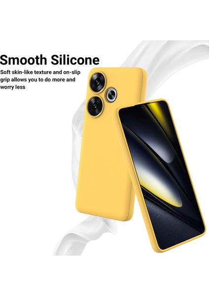 Xiaomi Poco F6 5g Kılıf Için El Kayışı ile Sıvı Silikon Düşme Önleyici Telefon Kapağı-Sarı (Yurt Dışından) modelleri
