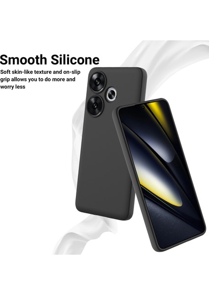 Xiaomi Poco F6 5g Kılıf El Kayışı ile Sıvı Silikon Düşme Önleyici Telefon Kılıfı-Siyah (Yurt Dışından) modelleri
