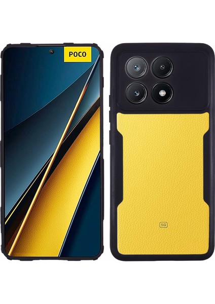 Xiaomi Poco X6 Pro 5g Kılıf Akrilik+Tpu Şeffaf Telefon Kılıfı, Pet Ekranlı Film-Siyah (Yurt Dışından)