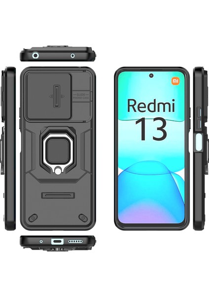 Xiaomi Redmi 13 5g/13 4g Kılıf Için Camshield Kickstand Pc+Tpu Telefon Kapağı-Siyah (Yurt Dışından) indirimleri