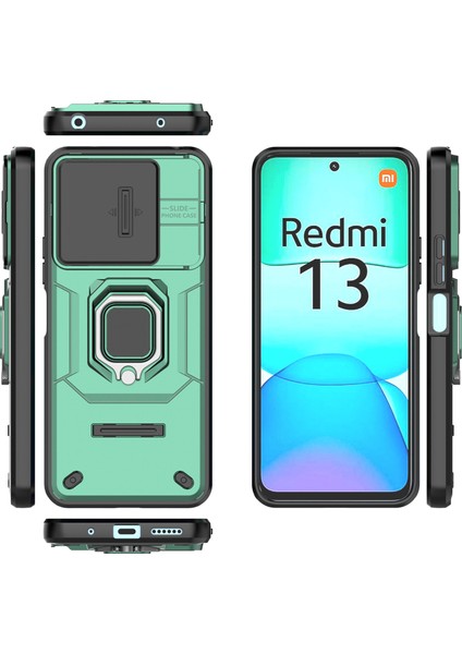 Xiaomi Redmi 13 5g/13 4g Kılıf Için Camshield Kickstand Pc+Tpu Telefon Kapağı-Yeşil (Yurt Dışından) indirimleri