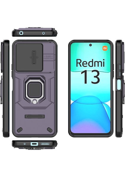 Xiaomi Redmi 13 5g/13 4g Kılıf Için Camshield Kickstand Pc+Tpu Telefon Kapağı-Mor (Yurt Dışından) indirimleri