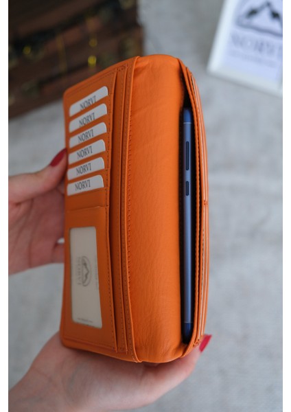 Telefon Bölmeli Hakiki Deri Kadın Cüzdan modelleri