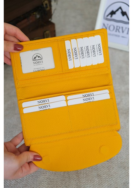 Telefon Bölmeli Hakiki Deri Kadın Cüzdan