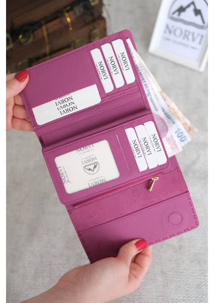 Saraciye Dikişli Çok Bölmeli Hakiki Deri Kadın Cüzdan fiyatları