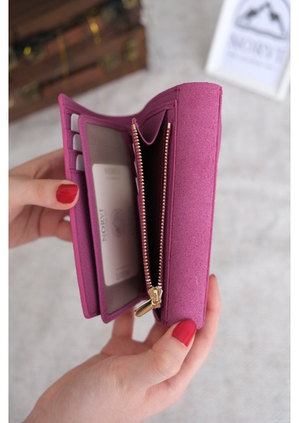 Saraciye Dikişli Çok Bölmeli Hakiki Deri Kadın Cüzdan modelleri