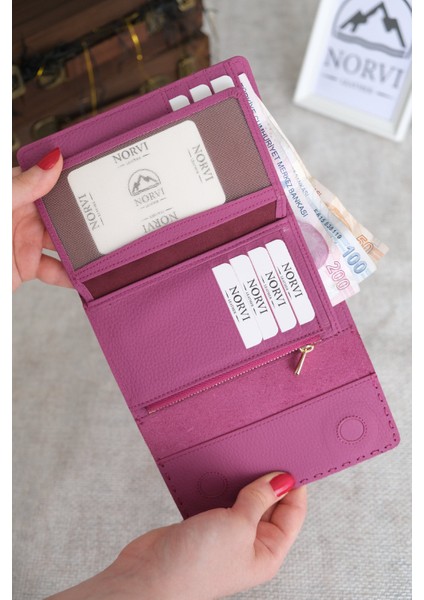 Saraciye Dikişli Çok Bölmeli Hakiki Deri Kadın Cüzdan fırsatları