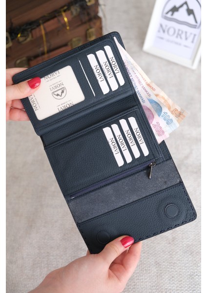 Saraciye Dikişli Çok Bölmeli Hakiki Deri Kadın Cüzdan indirimleri