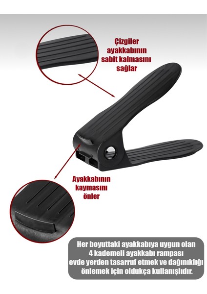 10'lu Ayakkabı Rampası - Ayarlanabilir, Kaydırmaz Dolap Içi Ayakkabı Düzenleyici fırsatları