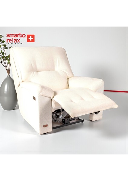 Relax TV Koltuğu Porto Elektrikli Sırt Dayanağı Kontrol Panelli Ergonomik Beyaz Dekoratif Baba Koltuğu modelleri