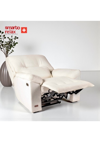 Relax TV Koltuğu Porto Elektrikli Sırt Dayanağı Kontrol Panelli Ergonomik Beyaz Dekoratif Baba Koltuğu fırsatları