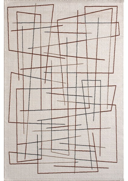 Özel Akrilik Dokuma Krem Renkli Modern Halı Gina Serisi 03077C