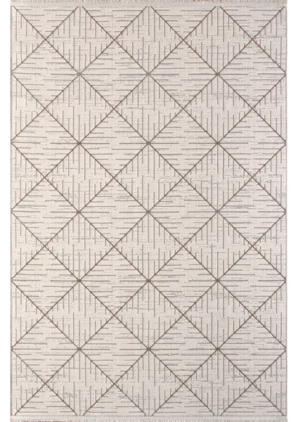 Özel Akrilik Dokuma Krem Renkli Modern Halı Gina Serisi 03049A