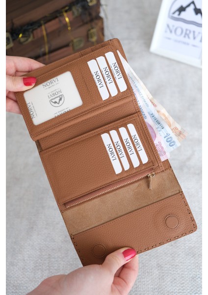 Saraciye Dikişli Çok Bölmeli Hakiki Deri Kadın Cüzdan modelleri