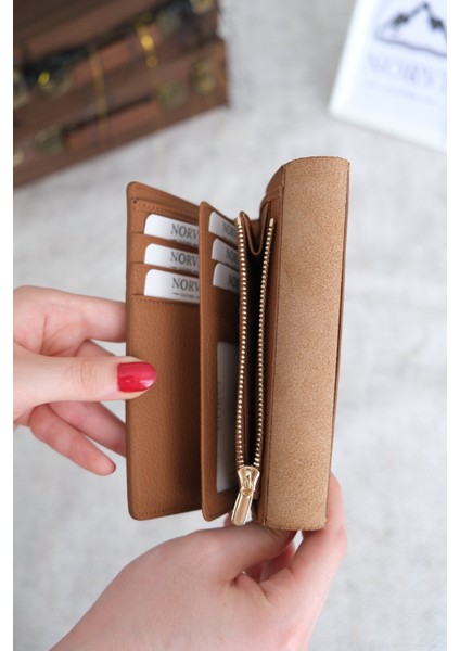 Saraciye Dikişli Çok Bölmeli Hakiki Deri Kadın Cüzdan fırsatları