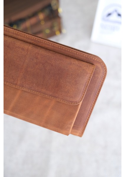 El Tutamaçlı Çok Bölmeli Lüks Hakiki Deri Çanta