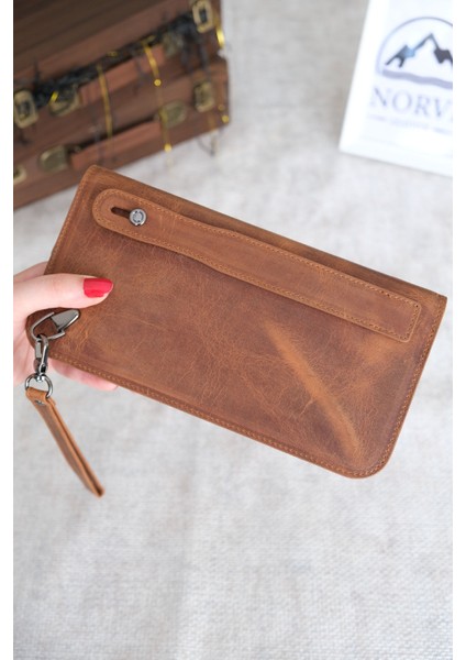 El Tutamaçlı Çok Bölmeli Lüks Hakiki Deri Çanta