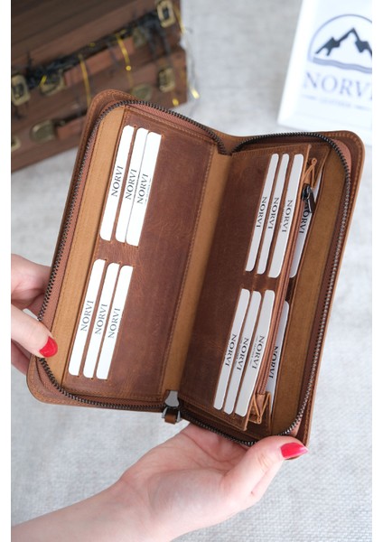 El Tutamaçlı Çok Bölmeli Lüks Hakiki Deri Çanta