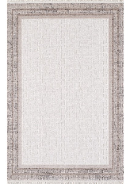 Özel Akrilik Dokuma Krem Bej Renkli Modern Halı Romantik Serisi 02425A