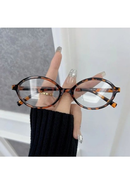 Miux Leopar Oval Çerçeve Mavi Işık Korumalı Ekran Gözlüğü , Optik Cam Uyumlu fiyatları