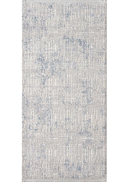 Özel Akrilik Dokuma Krem Mavi Renkli Modern Halı Eva Serisi 01107G