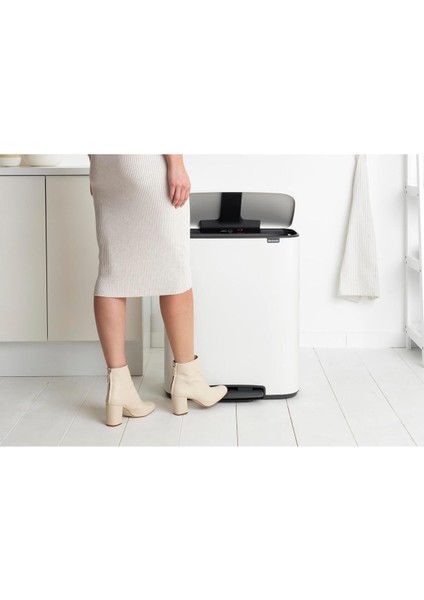 Bo Çöp Kovası, Pedallı, 60LT - Beyaz