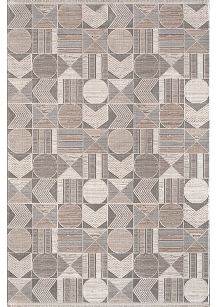 Özel Akrilik Dokuma Krem Renkli Modern Halı Gina Serisi 03074B