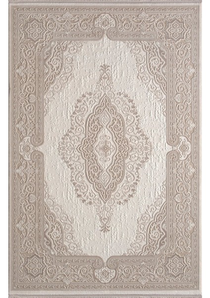 Özel Akrilik Dokuma Krem Bej Renkli Modern Halı Anetta Serisi 03322A